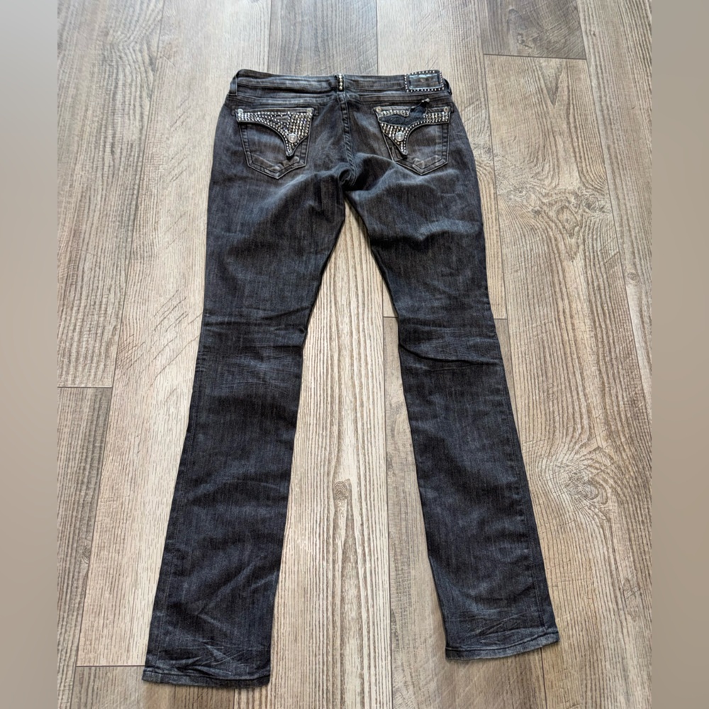 RARE Robin’s Jeans Killer Flap crystal studded winged pocket jeans distressed 32
